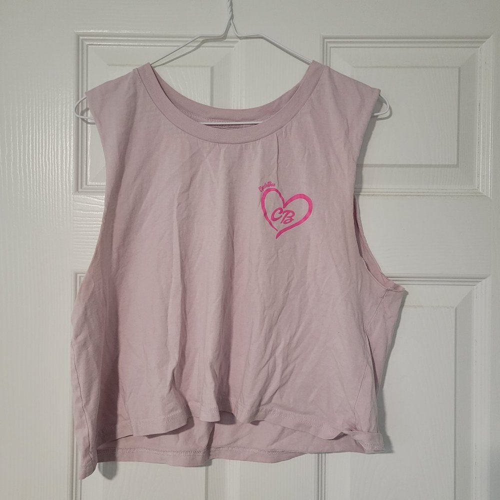 Cyclebar Pink Heart Cropped Tank | As Color | Size XL